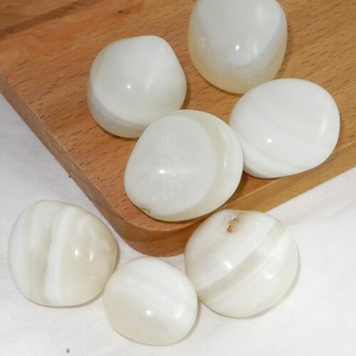 agaat-wit-trommelsteen Vredesagaat trommelsteen