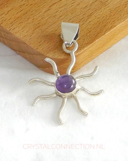 Amethist zilveren hanger