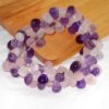 amethist-rozekwarts-getrommeld-3rijen Amethist armband