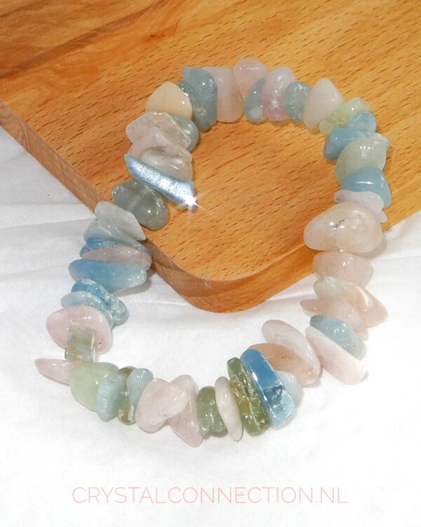 aquamarijn-morganiet-armband-getrommeld-AA Aquamarijn met morganiet armband