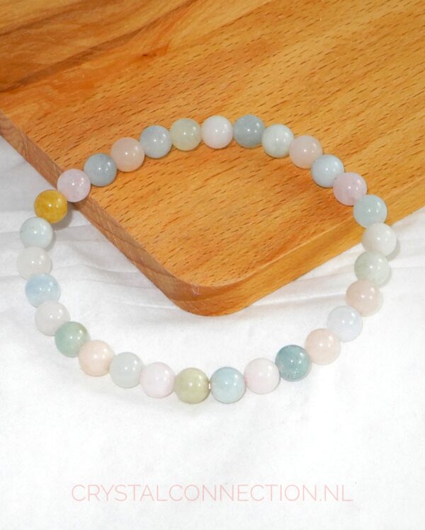aquamarijn-morganiet-armband-kogel-6mm Aquamarijn met morganiet armband