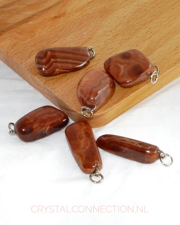 aragoniet-hanger-donkerbruin Aragoniet hanger