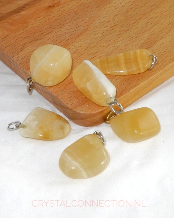 aragoniet-hanger-geel Aragoniet hanger