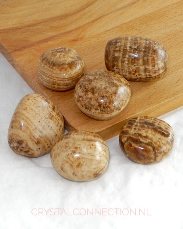 aragoniet-trommelsteen-bruin-klein Aragoniet schijfsteen