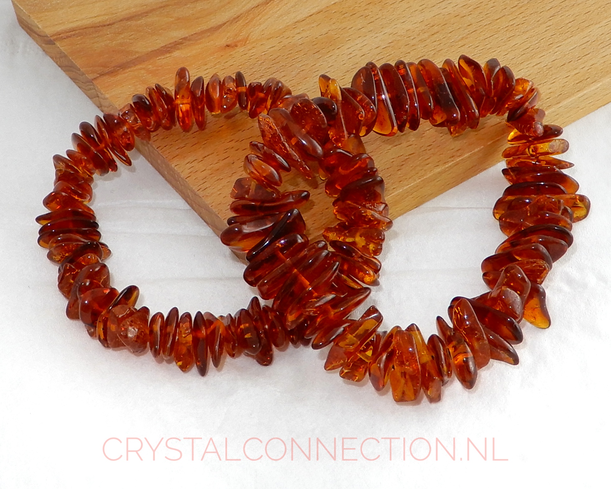 Barnsteen armband cognac