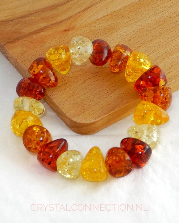 barnsteen-armband-multi-geslepen Barnsteen armband