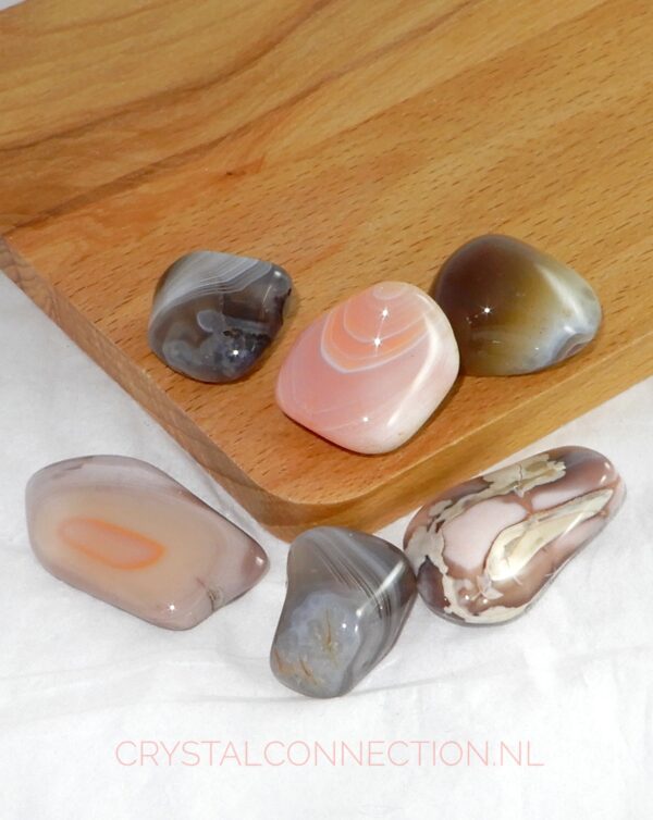 botswana-agaat-trommelsteen-klein Prehniet hanger