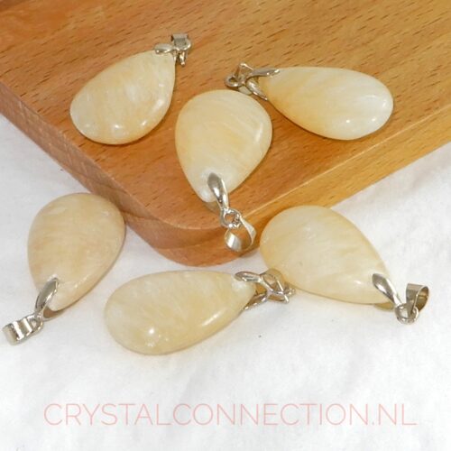 calciet-oranje-druppelhanger Calciet druppelhanger