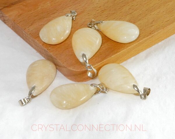 calciet-oranje-druppelhanger Calciet druppelhanger