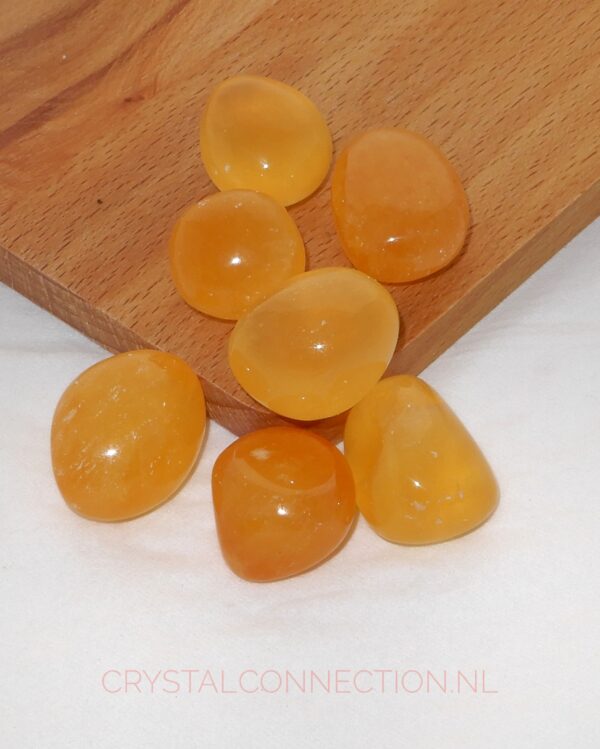 calsiet-oranje-trommelsteen Calciet trommelsteen