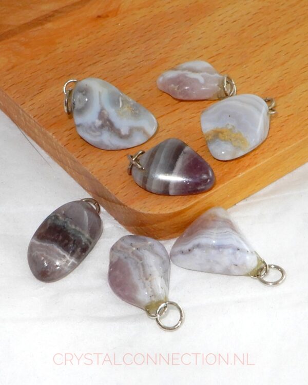 chalcedoon-amethist-hanger Bertrandiet trommelsteen