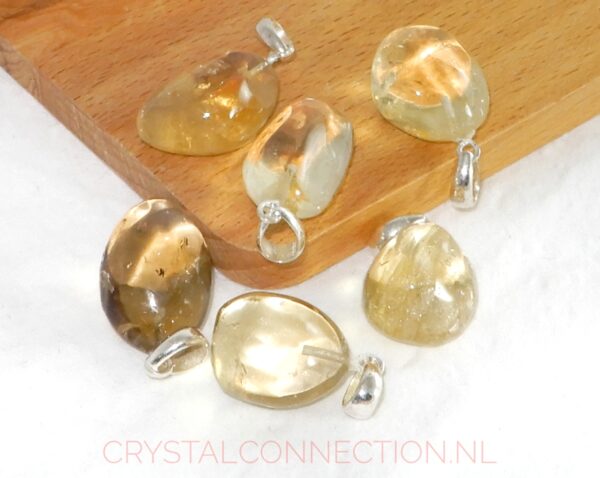 citrien-hanger-zilv-oogje-6-11g Citrien doorboorde hanger