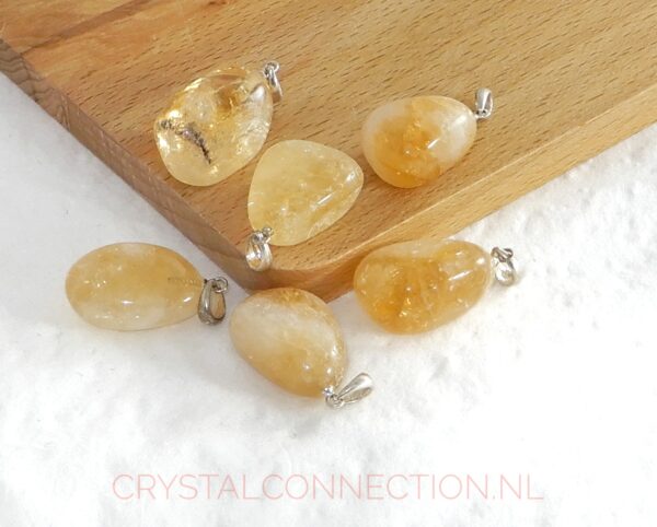 citrien-hanger-zilv-oogje-tot-6-gr Citrien doorboorde hanger