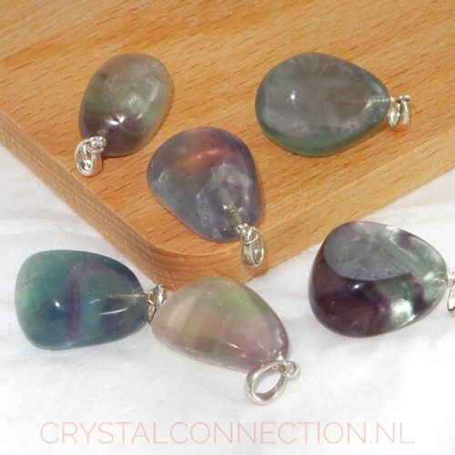 fluoriet-regenboog-hanger-zilv-oogje Fluoriet hanger