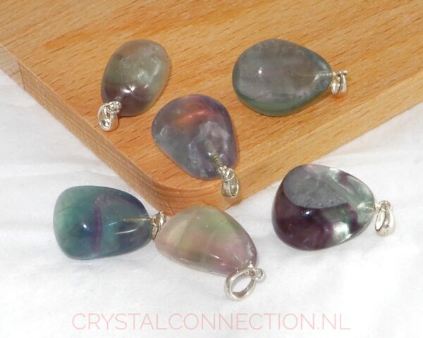 fluoriet-regenboog-hanger-zilv-oogje Fluoriet hanger