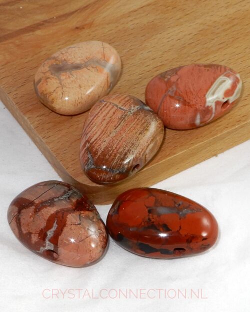 Jaspis breccie doorboorde hanger