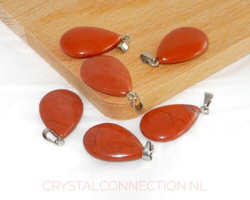 Jaspis rood druppelhanger