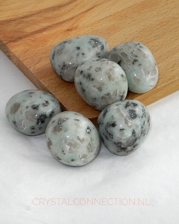 Kiwi-jaspis trommelsteen