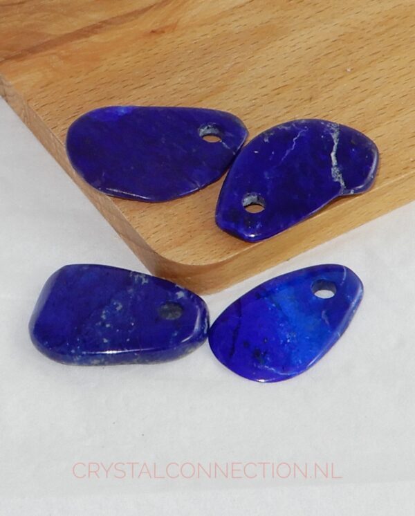 lapis-lazuli-plat-doorboorde-hanger Lapis lazuli doorboorde hanger