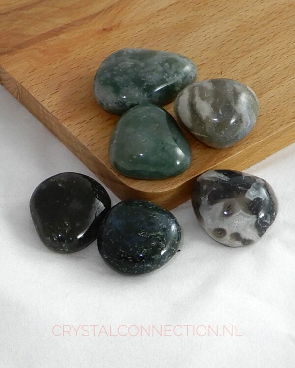 mosagaat-trommelsteen Mosagaat schijfsteen