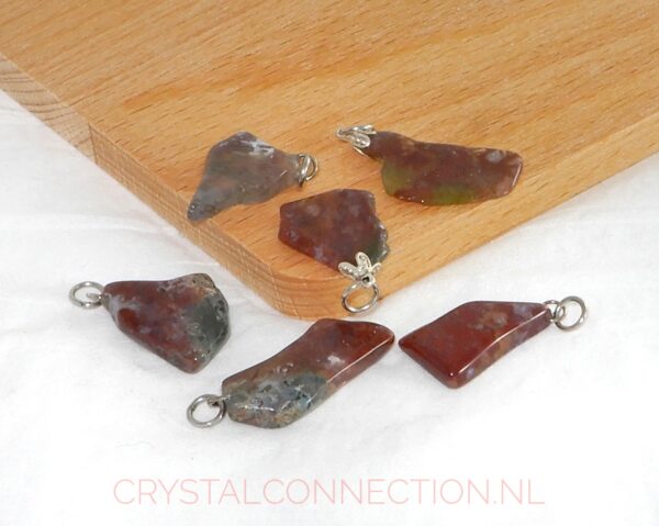 mosgaat-hanger-rood-plakje-klein Mosagaat hanger