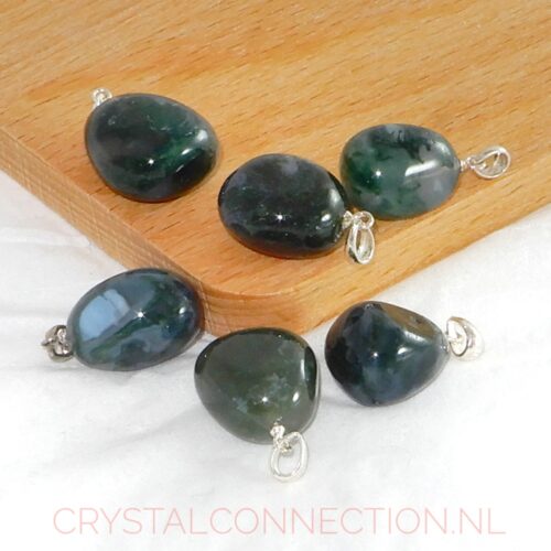 mosgaat-hanger-zilv-oogje Mosagaat hanger