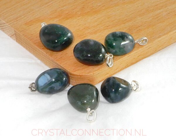 mosgaat-hanger-zilv-oogje Mosagaat hanger