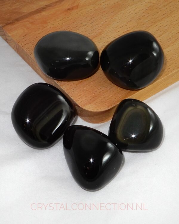 obsidiaan-regenboog-trommelsteen Obsidiaan schijfsteen