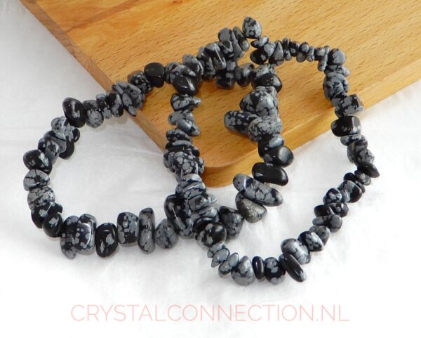 Obsidiaan sneeuwvlok armband