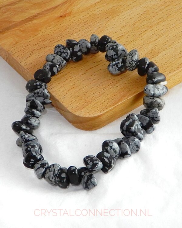 Obsidiaan sneeuwvlok armband
