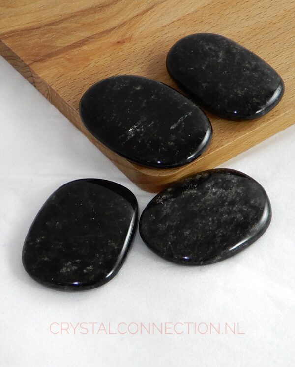 obsidiaan-zilver-schijfsteen Obsidiaan schijfsteen