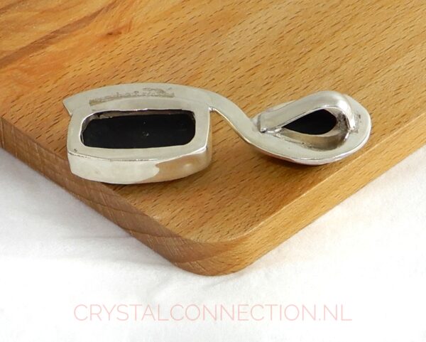 Onyx zilveren hanger