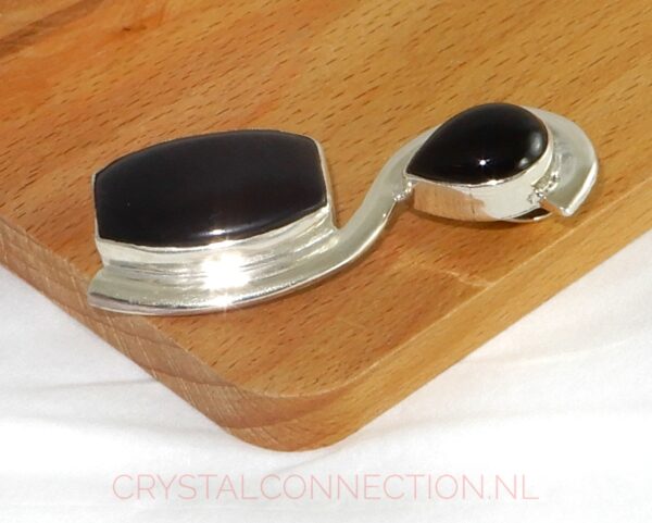 Onyx zilveren hanger