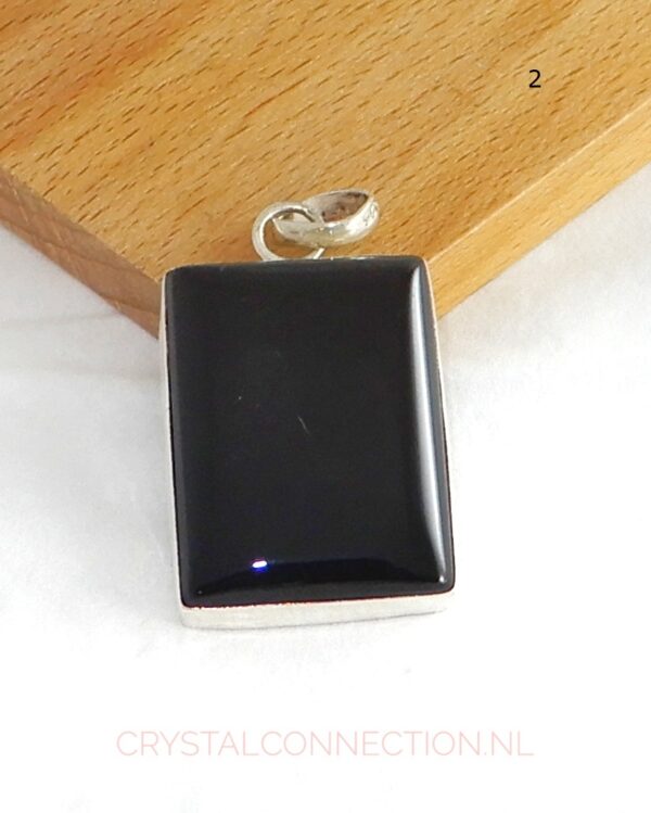 Onyx zilveren hanger