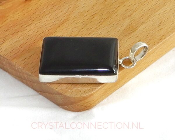 Onyx zilveren hanger