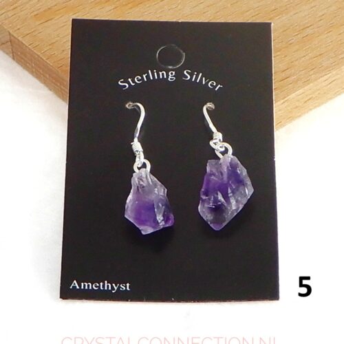 Amethist oorhanger zilver