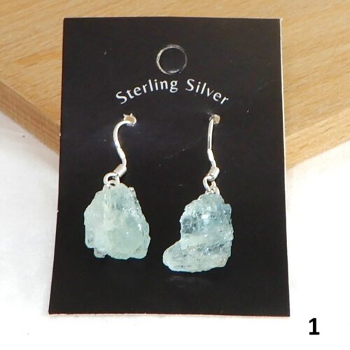 Aquamarijn oorhanger zilver