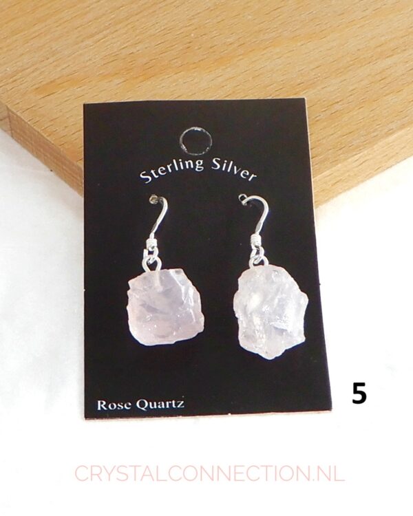 oorhanger-rozekwarts-no5 Rozekwarts oorhanger zilver