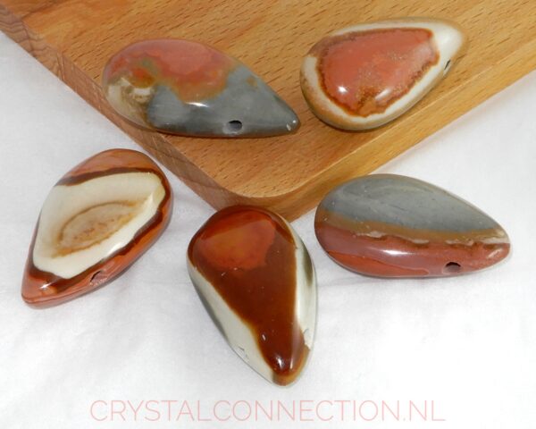 polychroom-jaspis-doorboorde-hanger Polychroom jaspis doorboorde hanger