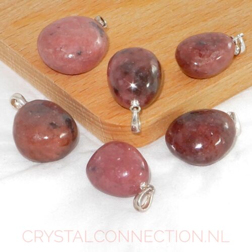 rhodoniet-hanger-zilv-oogje Rhodoniet hanger