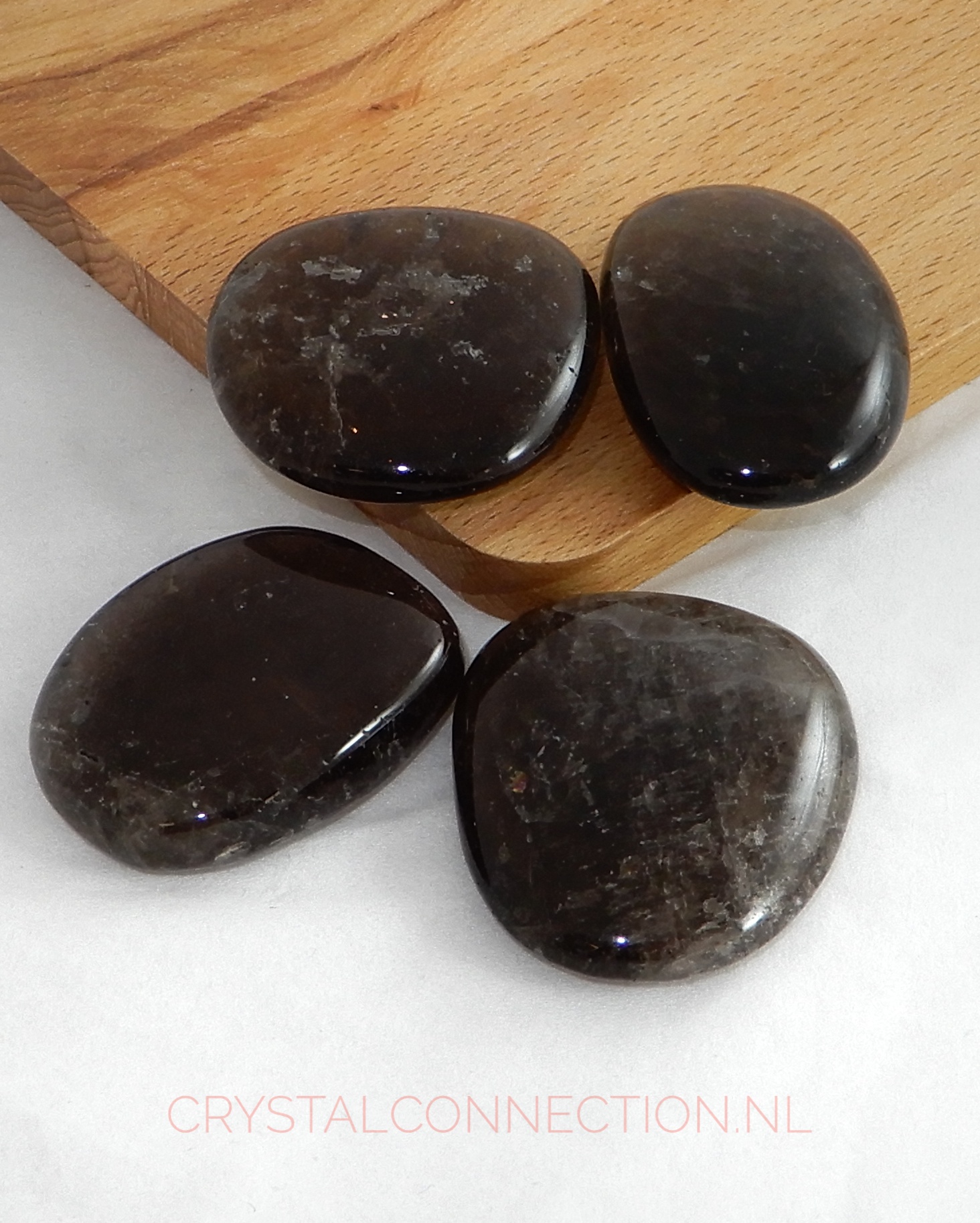 Rookkwarts schijfstenen donker/Morion