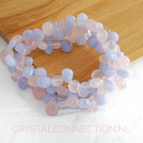 rozekwarts-chalcedoon-armband Rozekwarts-chalcedoon armband