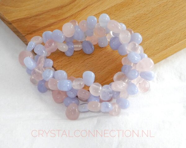 rozekwarts-chalcedoon-armband Rozekwarts ketting