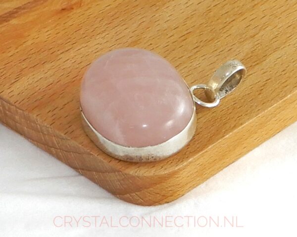 rozekwarts-hanger-zilver-no2-zij1 Rozekwarts zilveren hanger