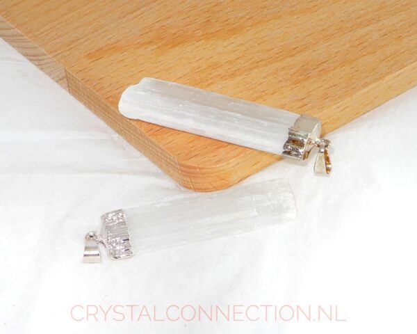 seleniet-hanger-verzilverd-kopje Seleniet hanger