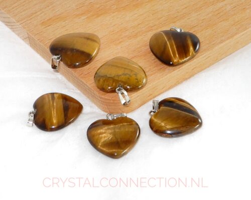 Tijgeroog hanger hartje