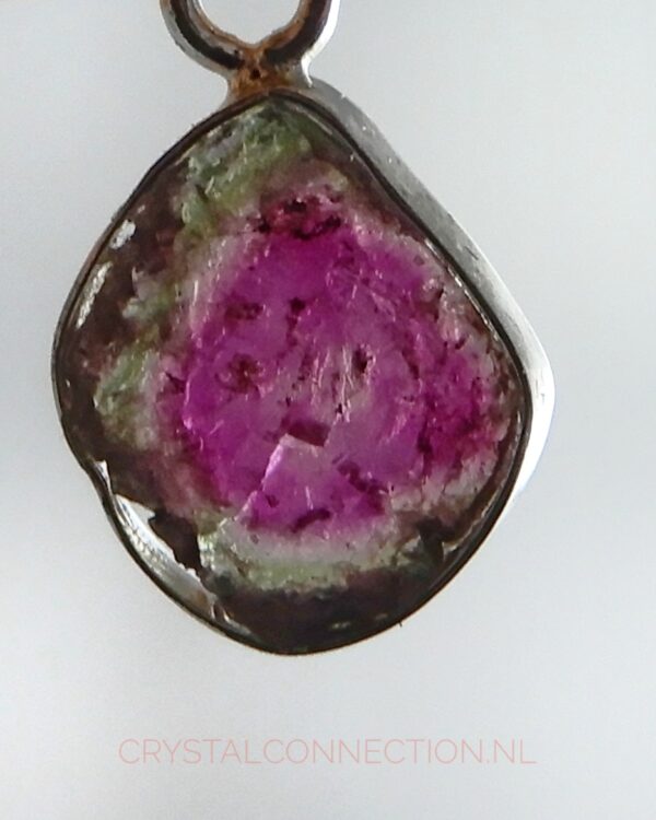 watermeloen-toermalijn-hanger-zilver-nr3A Toermalijn watermeloen hanger