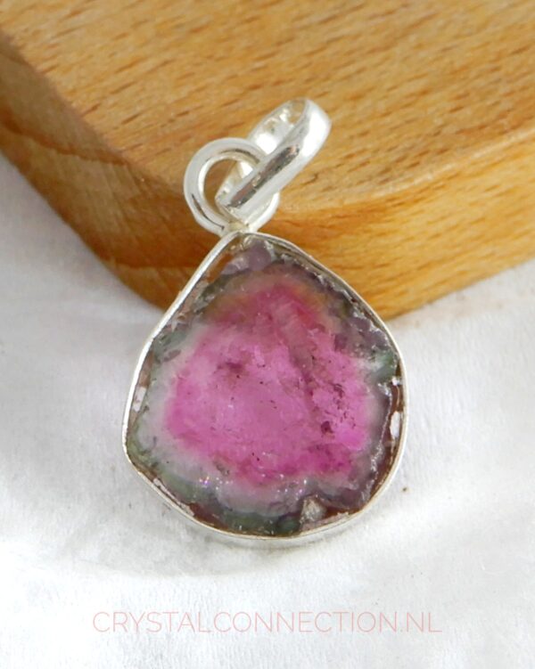 watermeloen-toermlijn-hanger-zilver-nr4 Toermalijn watermeloen hanger