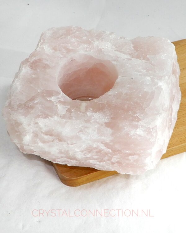 waxinelicht-rozekwarts-no1-a Bergkristal waxinelichthouder