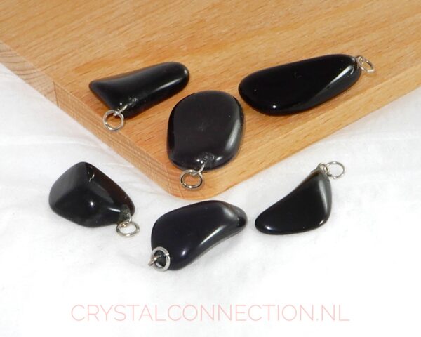 zwarte-obsidiaan-hanger Obsidiaan goud-zilver-zwart hanger